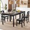 Costway 3 PCS Dining Table Set Wooden Square Kitchen Table with 2 Upholstered Chairs Brown/Gray